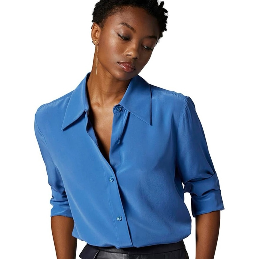 NWT Equipment Femme Blue Silk Blouse